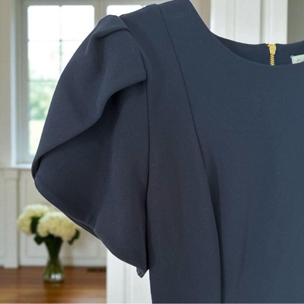 NWOT Calvin Klein True Navy Tulip Sheath Dress with Gold Back Zipper - Picture 5 of 8